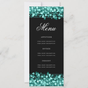 Elegant 50th Birthday Party Menu Turquoise  Invitation