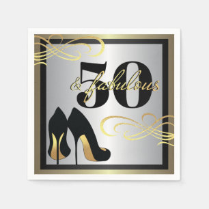 Elegant 50th Birthday Party Paper Napkin