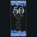 Elegant 50th Birthday Party Program Blue w/ Menu<br><div class="desc">Elegant "Birthday Party Program" design with Sparkles & Lights in Blue w/ custom text.</div>