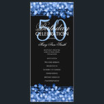 Elegant 50th Birthday Party Program Blue w/ Menu<br><div class="desc">Elegant "Birthday Party Program" design with Sparkles & Lights in Blue w/ custom text.</div>