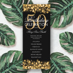 Elegant 50th Birthday Party Program Gold w/ Menu<br><div class="desc">Elegant "Birthday Party Program" design with Sparkles & Lights in Gold w/ custom text.</div>