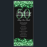 Elegant 50th Birthday Party Program Green w/ Menu<br><div class="desc">Elegant "Birthday Party Program" design with Sparkles & Lights in Emerald Green w/ custom text.</div>