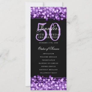 Elegant 50th Birthday Party Program Purple 