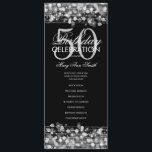 Elegant 50th Birthday Party Program Silver w/ Menu<br><div class="desc">Elegant "Birthday Party Program" design with Sparkles & Lights in Silver w/ custom text.</div>