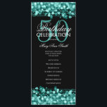 Elegant 50th Birthday Party Program Teal w/ Menu<br><div class="desc">Elegant "Birthday Party Program" design with Sparkles & Lights in Teal w/ custom text.</div>