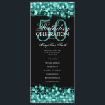Elegant 50th Birthday Party Program Teal w/ Menu<br><div class="desc">Elegant "Birthday Party Program" design with Sparkles & Lights in Teal w/ custom text.</div>