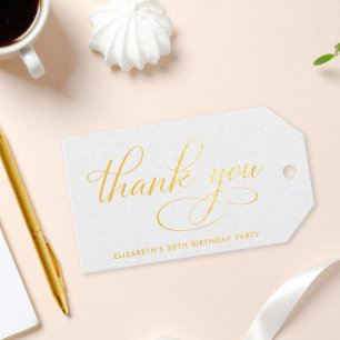 Elegant 50th Birthday Party Thank You Gift Tags
