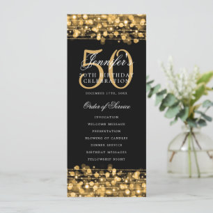 Elegant 50th Birthday Program Gold w/ Thank You
