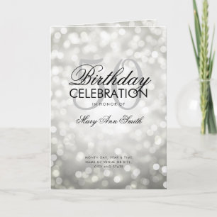 Elegant 50th Birthday Program Lights Silver Menu