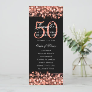 Elegant 50th Birthday Program Rose Gold Thank You