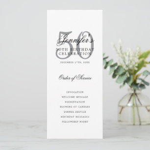 Elegant 50th Birthday Program Silver Thank U