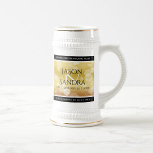 Elegant 50th Golden Wedding Anniversary Beer Stein