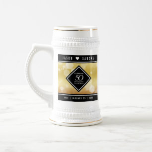 Elegant 50th Golden Wedding Anniversary Beer Stein