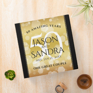 Elegant 50th Golden Wedding Anniversary Binder