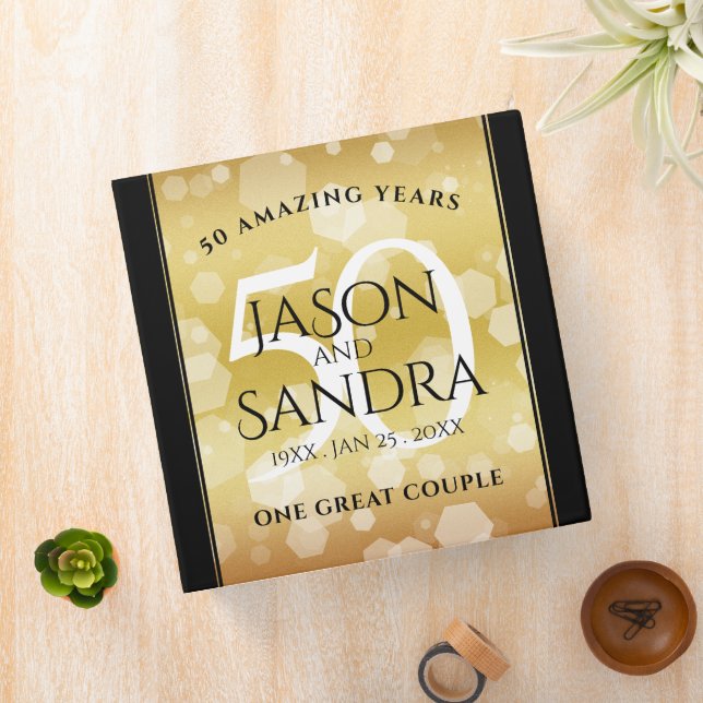 Elegant 50th Golden Wedding Anniversary Binder (In Situ)