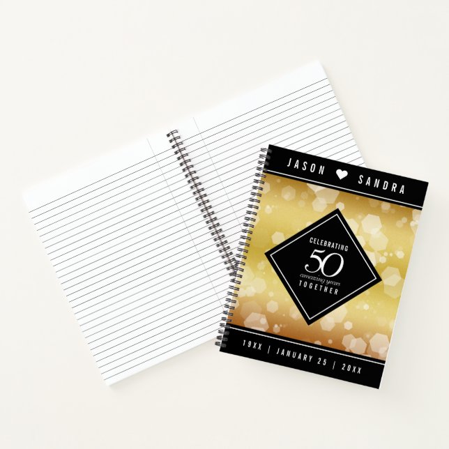 Elegant 50th Golden Wedding Anniversary Notebook (Inside)