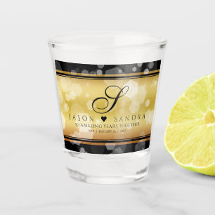 Elegant 50th Golden Wedding Anniversary Shot Glass