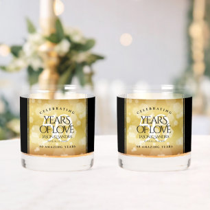 Elegant 50th Golden Wedding Anniversary Whiskey Glass