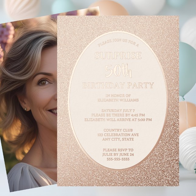 Elegant 50th Photo on Back Custom Birthday Unique (Creator Uploaded)