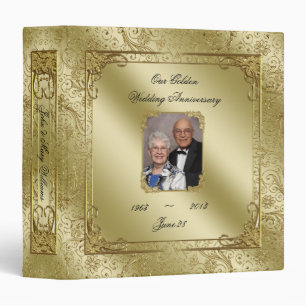 Elegant 50th Wedding Anniversary 1.5" Photo Binder