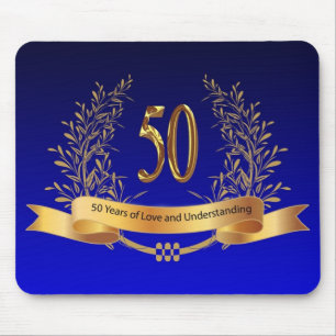 Elegant 50th Wedding Anniversary Gifts Mouse Pad