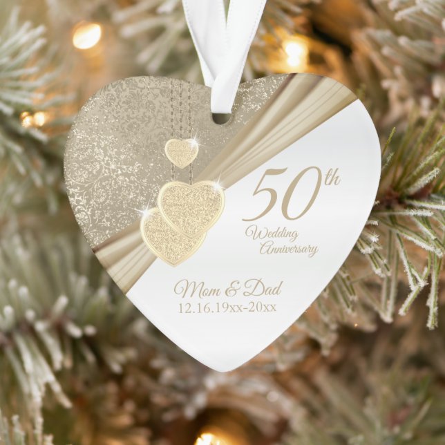 Elegant 50th Wedding Anniversary   Ornament (Tree)