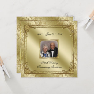 Elegant 50th Wedding Anniversary Photo Invite