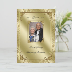 Elegant 50th Wedding Anniversary Photo Invite