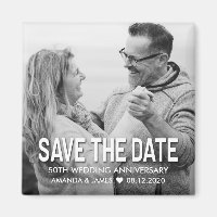 Elegant 50th Wedding Anniversary Save The Date