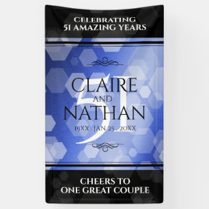 Elegant 51st Sapphire Wedding Anniversary Banner