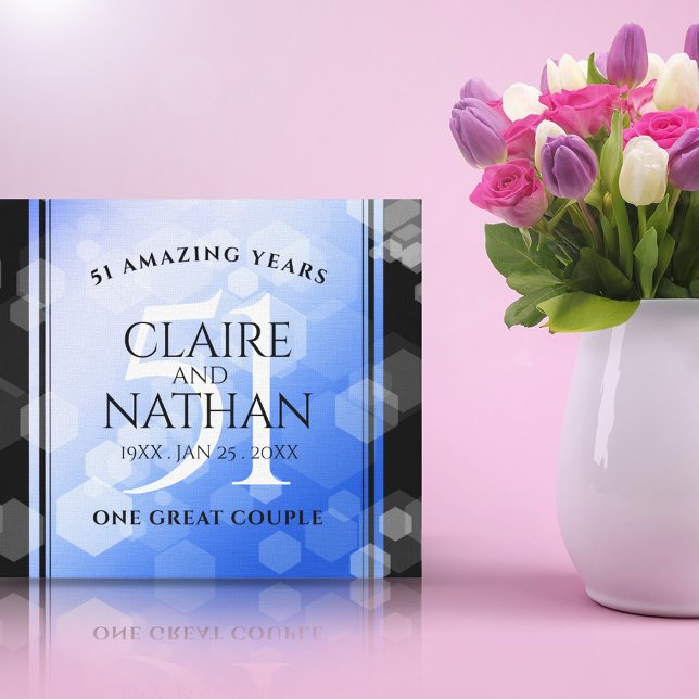 Elegant 51st Sapphire Wedding Anniversary Canvas Print (Creator Uploaded)