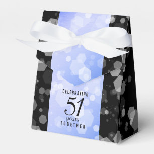 Elegant 51st Sapphire Wedding Anniversary Favor Box