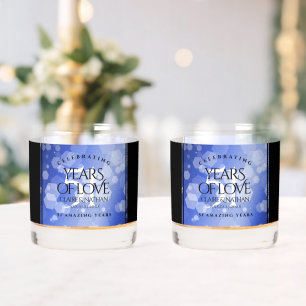 Elegant 51st Sapphire Wedding Anniversary Whiskey Glass