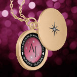 Elegant 52nd Star Ruby Wedding Anniversary Gold Plated Necklace<br><div class="desc">Celebrate the 52nd wedding anniversary with this commemorative locket! Elegant black and white lettering with stylized stars twinkling on a rubine red background add a memorable touch for this special occasion and extraordinary milestone. Customize with couple's initials, a special message, and dates for their star sapphire anniversary. Design © W.H....</div>