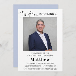 Elegant 54th birthday invitations Men Photo