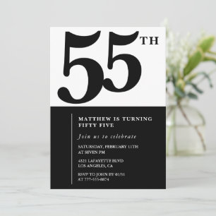 Elegant 55th birthday invitations Chic Simple