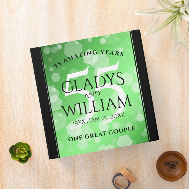 Elegant 55th Emerald Wedding Anniversary Binder (In Situ)