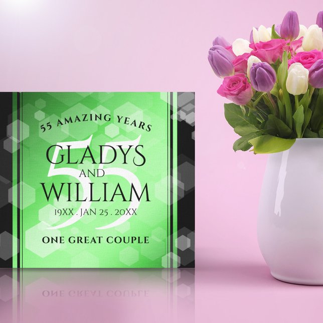 Elegant 55th Emerald Wedding Anniversary Canvas Print (Creator Uploaded)