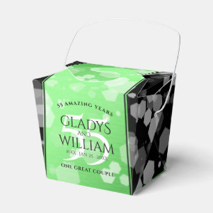 Elegant 55th Emerald Wedding Anniversary Favor Box