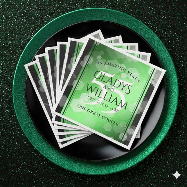 Elegant 55th Emerald Wedding Anniversary Napkin (Elegant 55th Emerald Wedding Anniversary Napkins Cover Photo)