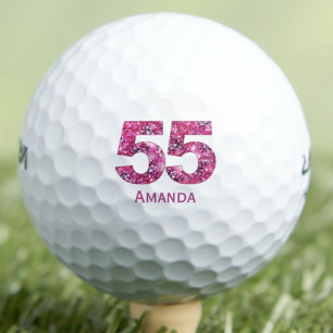 Elegant 55th Gift for Boss – Floral Golf Keepsake Balls