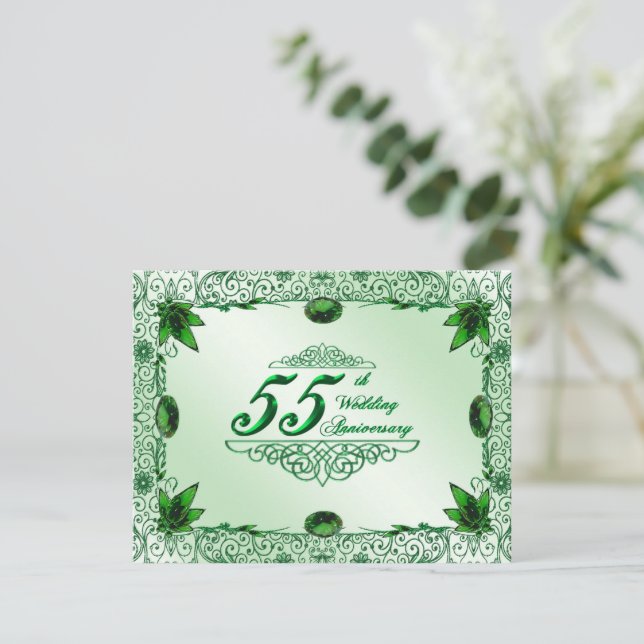 Elegant 55th Wedding Anniversary 4.25 x 5.5 Invite (Standing Front)