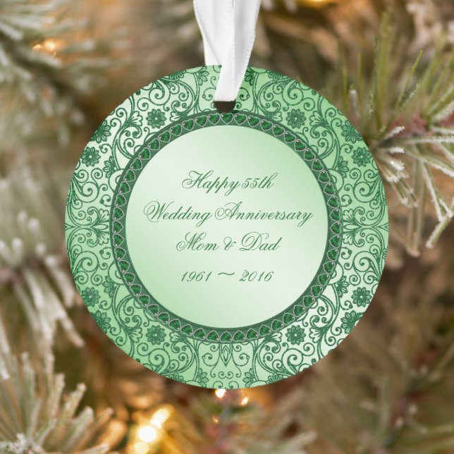 Elegant 55th Wedding Anniversary Acrylic Ornament (Tree)