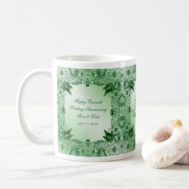 Elegant 55th Wedding Anniversary Coffee Mug (With Donut)
