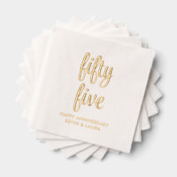 Elegant 55th Wedding Anniversary Gold Foil Napkins