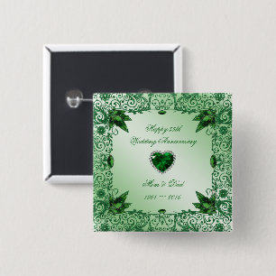 Elegant 55th Wedding Anniversary Square Button