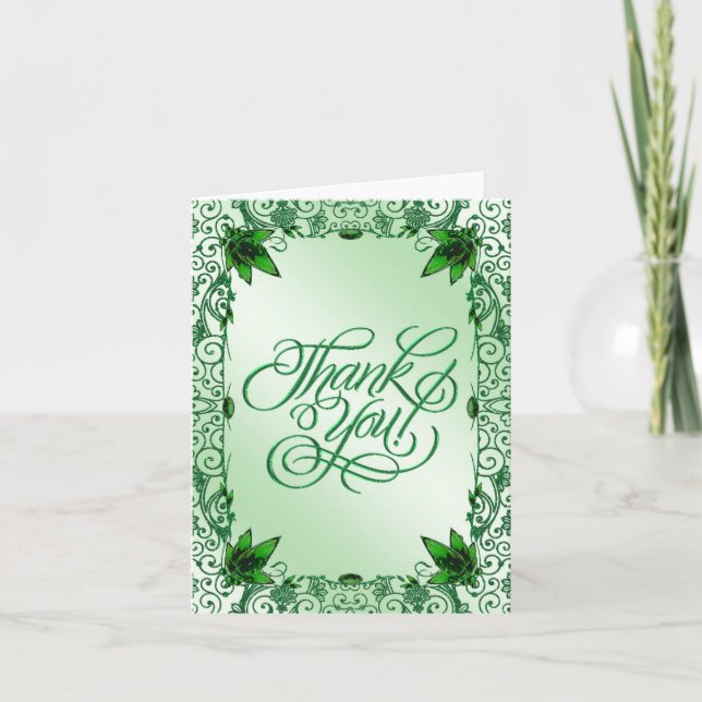 Elegant 55th Wedding Anniversary Thank You Card (Front)