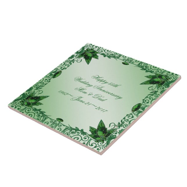 Elegant 55th Wedding Anniversary Tile (Side)