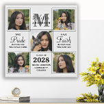 Elegant 5 Photo Collage Personalized Graduation Faux Canvas Print<br><div class="desc">Celebrate your graduate with these modern and elegant photo collage graduation canvas print. Customize with 5 of your favourite senior or college photos, and personalize with monogram initial, name, graduating year, high school or college name. Inspirational quote: "Take Pride in how far you have come, Have Faith in how far...</div>