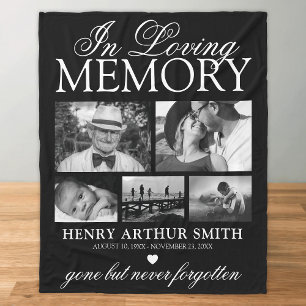 Elegant 5 Photo In Loving Memory Fleece Blanket